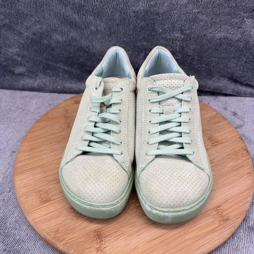 Birkenstock Suede Shoes Womens Size 7 Green Perforated Comfort Sneakers